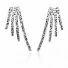 Sterling Silver CZ Delicate Graduating Strands Earrings E2690