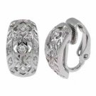 Sterling Silver CZ Design Huggie Earrings E4158