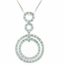 Sterling Silver CZ Double Circle Eternity Celebrity-Inspired Pendant P4700