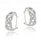 Sterling Silver CZ Double Eternity Half Hoop Earrings E13295