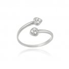 Sterling Silver CZ Double Heart Toe Ring TR11463