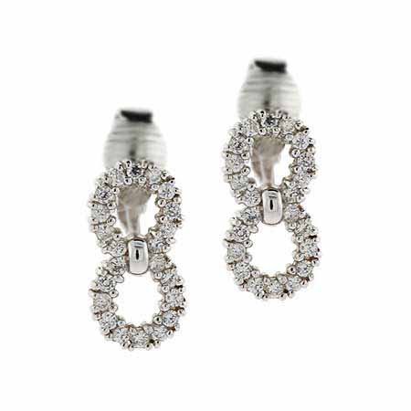 Sterling Silver CZ Double Open Circle Earrings E4169