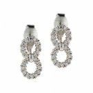 Sterling Silver CZ Double Open Circle Earrings E4169
