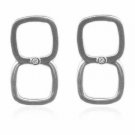 Sterling Silver CZ Double Open Square Earrings E2763