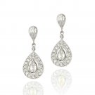 Sterling Silver CZ Double Teardrop Dangle Earrings E12519