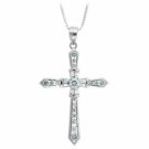 Sterling Silver CZ Elegant Cross Pendant P2671