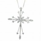 Sterling Silver CZ Elegant Cross Pendant P3099