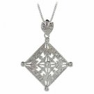 Sterling Silver CZ Filigree Pendant P6048