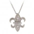 Sterling Silver CZ Fleur De Lis Pendant P10778