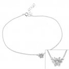 Sterling silver CZ Flower Anklet A10759