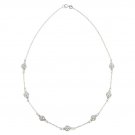Sterling Silver CZ Flower Chain Necklace N12497