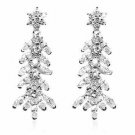 Sterling Silver CZ Flower Dangle Earrings E2694
