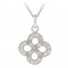 Sterling Silver CZ Flower Necklace P12362