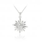 Sterling Silver CZ Flower Pendant P11537