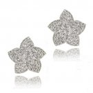 Sterling Silver CZ Flower Stud Earrings E12736