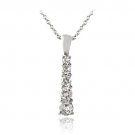 Sterling Silver CZ Graduating Journey Necklace P13520