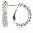 Sterling Silver CZ Half Hoop Earrings E2771