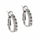 Sterling Silver CZ Half Hoop Earrings E4341