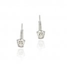 Sterling Silver CZ Heart Lever-Back Earrings E8009