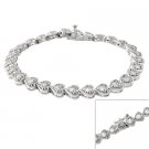 Sterling Silver CZ Heart Tennis Bracelet B10740