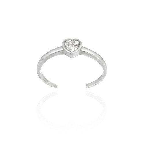 Sterling Silver CZ Heart Toe Ring TR11593