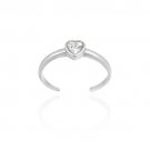 Sterling Silver CZ Heart Toe Ring TR11593