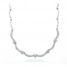 Sterling Silver CZ Heart Wave Necklace N12830