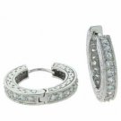 Sterling Silver CZ Hoop Earrings E2767