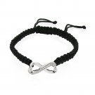 Sterling Silver CZ Infinity Adjustable Weave Bracelet B12388