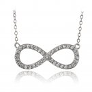 Sterling Silver CZ Infinity Necklace N13800