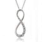 Sterling Silver CZ Infinity Pendant Necklace P10828