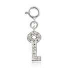 Sterling Silver CZ Key Novelty Charm CH10851