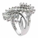Sterling Silver CZ Leaf and Vine Fligree Ring Size 10 R4395-10