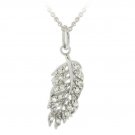 Sterling Silver CZ Leaf Necklace P12365