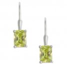 Sterling Silver CZ Light Green Leverback Earrings E11337LGR
