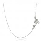 Sterling Silver CZ Love Chain Necklace N13604