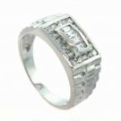 Sterling Silver CZ Men's Chunky Designer Inspired Ring R4517-10