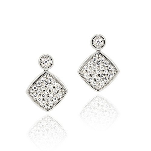 Sterling Silver CZ Micro Pave Earrings E11670