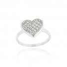Sterling Silver CZ Micro Pave Heart Ring Size 7 R11676-7