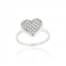 Sterling Silver CZ Micro Pave Heart Ring Size 9 R11676-9