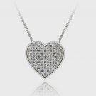 Sterling Silver CZ Micro Pave Heart Slide Pendant P11672