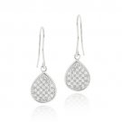 Sterling Silver CZ Micro Pave Teardrop Dangle Earrings E11671