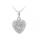 Sterling Silver CZ Mini Heart Locket Necklace P12426