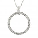 Sterling Silver CZ Open Circle Eternity Pendant P10619