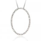 Sterling Silver CZ Oval Eternity Slide Pendant P10141