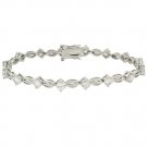 Sterling Silver CZ Oval Link Bracelet B10743