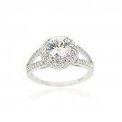Sterling Silver CZ Round Bridal Engagement Ring Size 9 R12023-9