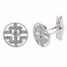 Sterling Silver CZ Round Men's Cufflinks CL4963