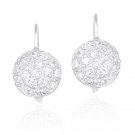 Sterling Silver CZ Round Pave Lever-Back Earrings E4721