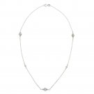 Sterling Silver CZ Round Station Necklace, 18-inch N12494
